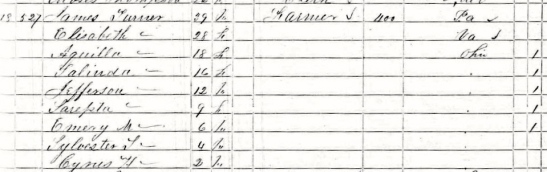 1850 Census, Marysville, Union County, Ohio